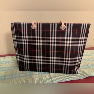 Slightly used authentic Burberry Tote blue checkered